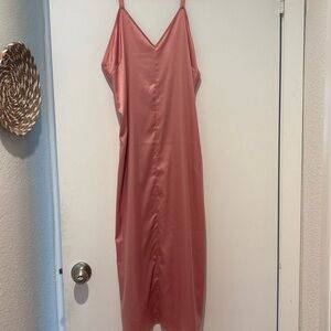 Something Navy Silky Rose Slip Dress